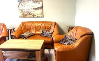 Salon z wyjściem na balkon